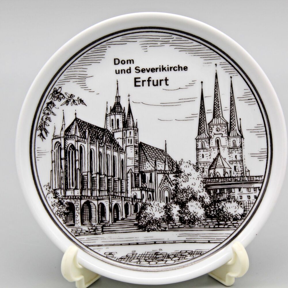 Dom Und Severjkirche Erfurt Germany Mini Plate 4" Vintage Souvenir